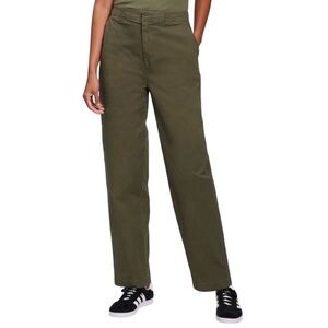 GAP Women’s Mid Rise Straight Up Olive Green Straight Leg Trousers size 8